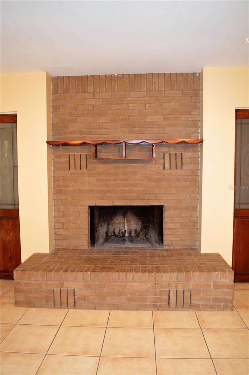 Wood burning fireplace