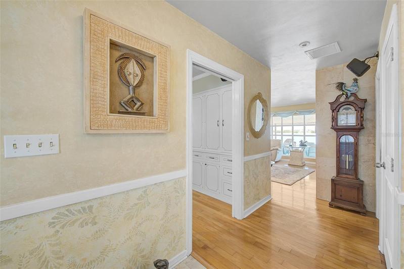Foyer entry.  Family Room/Dining Room to the left.  Bedrooms to the right.