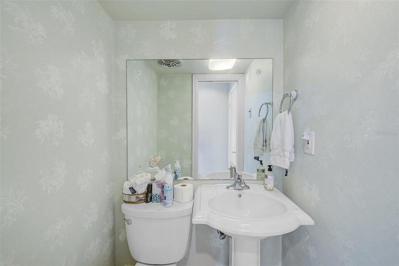 Half bath with pedestal sink