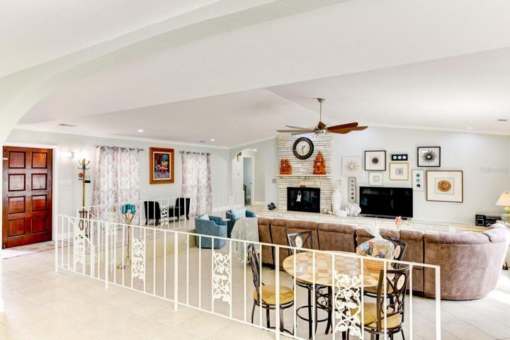 View of the living room from the dining area