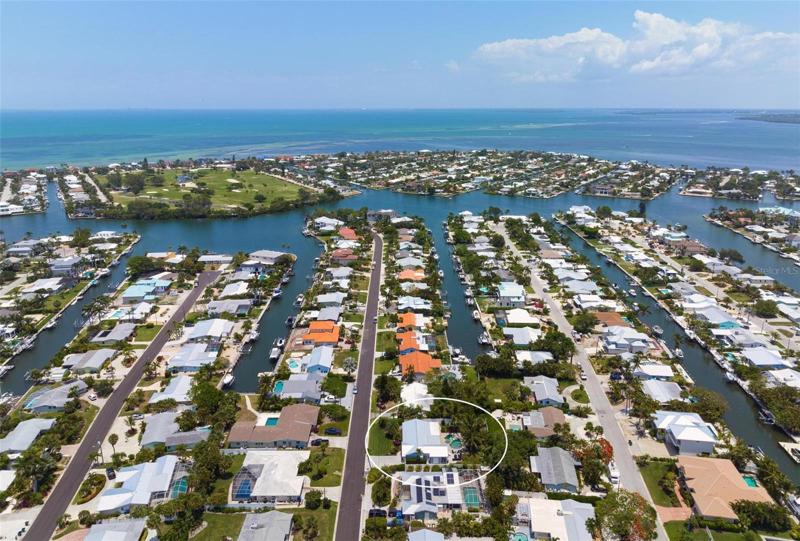 Aerial views to the east and Key Royale executive golf course