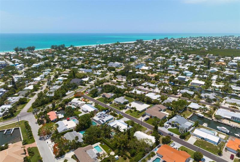 Aerial views west to the beautiful Gulf of Mexico and Anna Maria Island beaches!