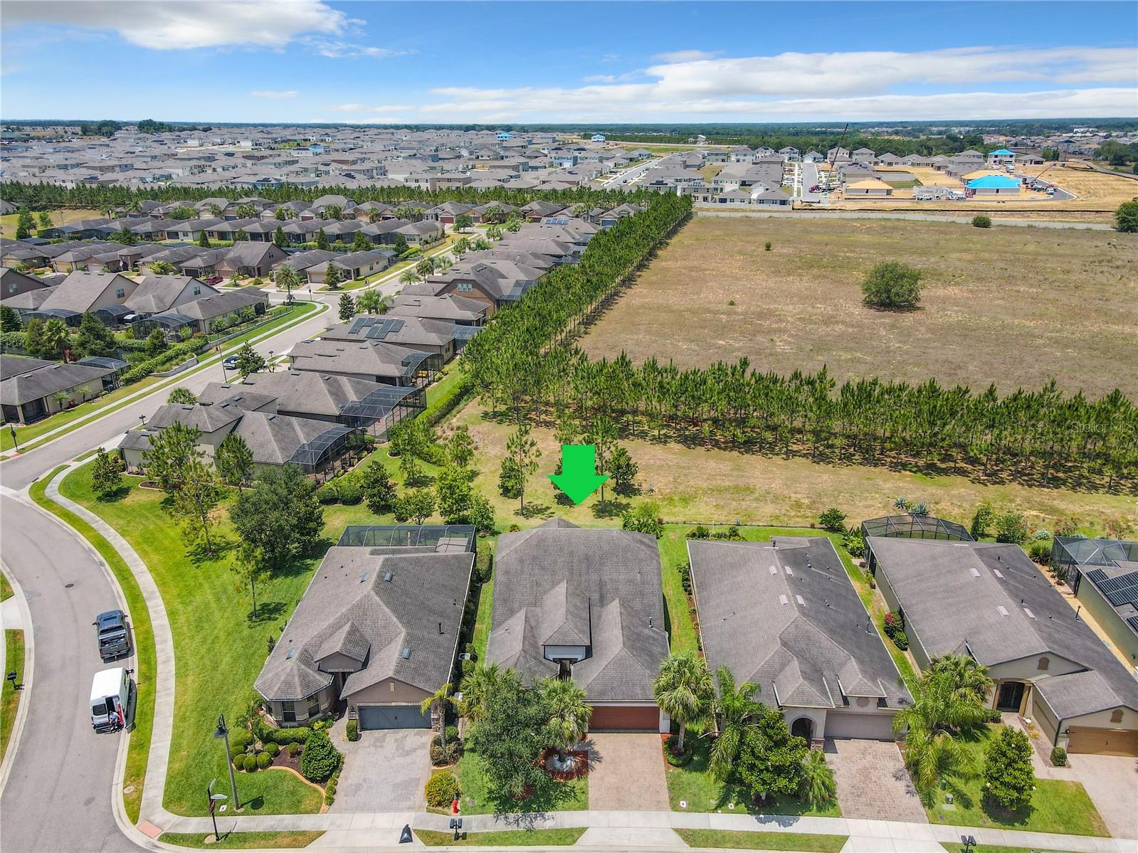Aerial Front View of Home and Community View