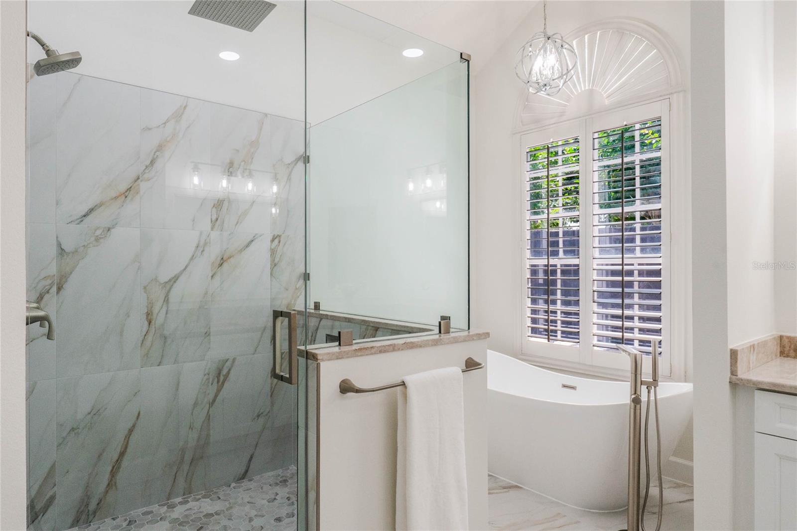 Master Bathroom massive shower with dual shower heads