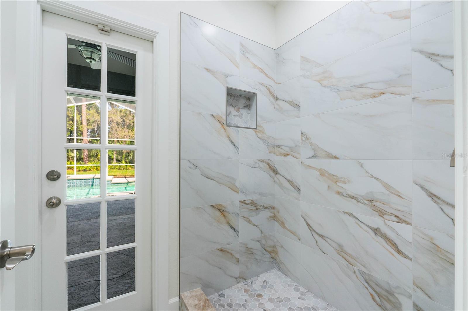 Guest Bathroom with pool access