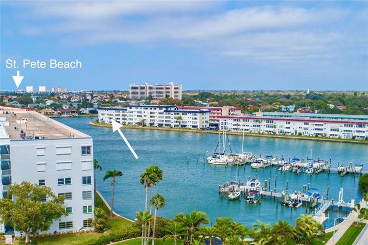 Marina at Town Shores w view of Hampton building.