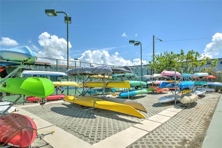 Kayak and canoe storage for Town Shores residents to enjoy!