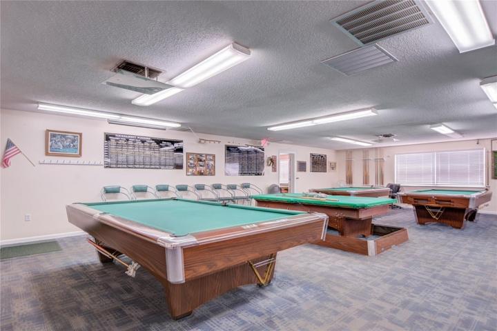 Billiard room w pool tables for Town Shores residents to enjoy!