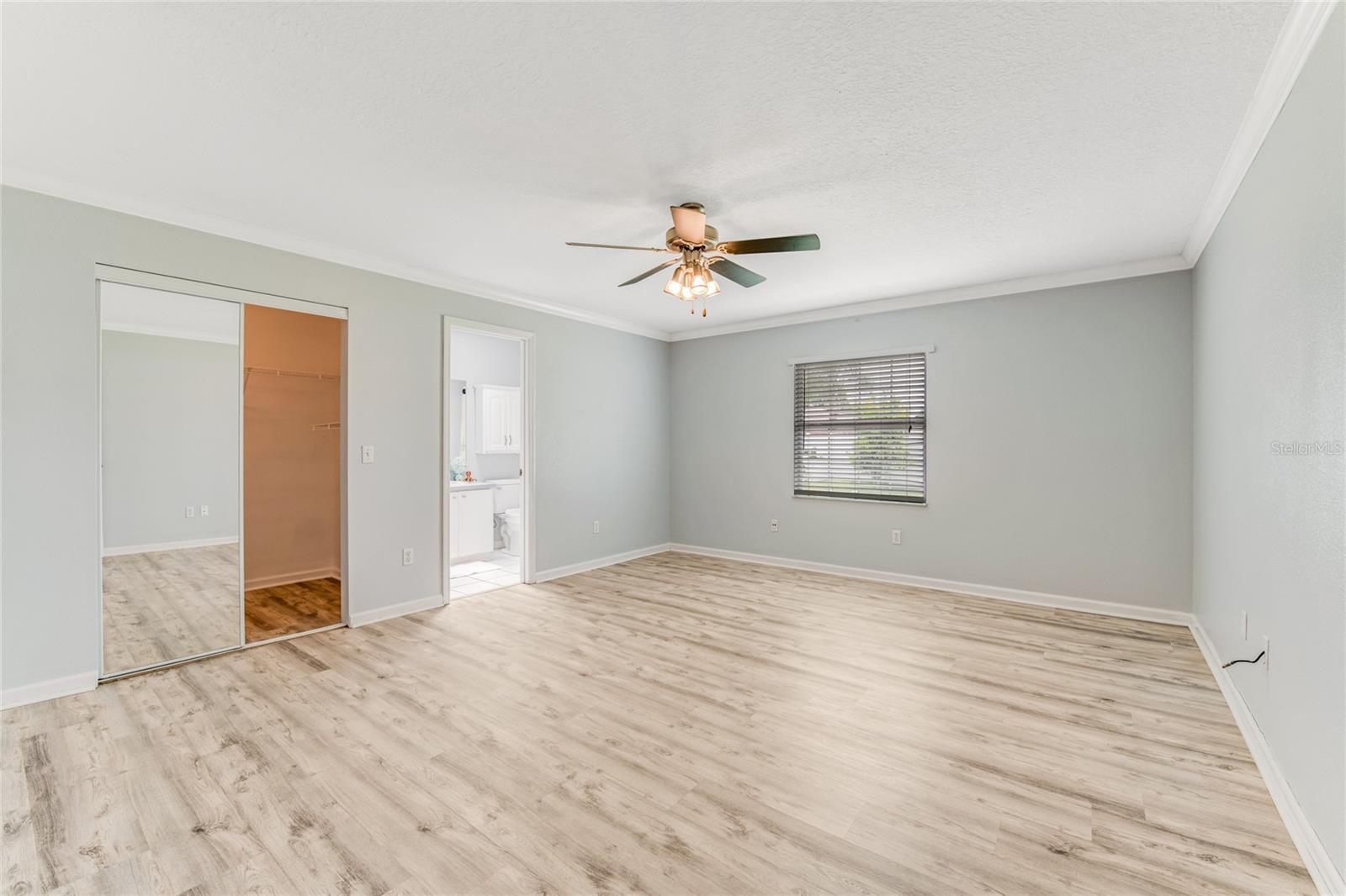 Primary Bedroom with laminate
