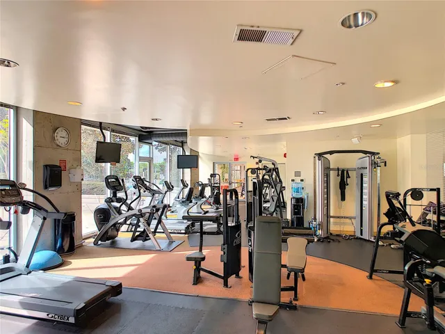 gym with updated equipment.