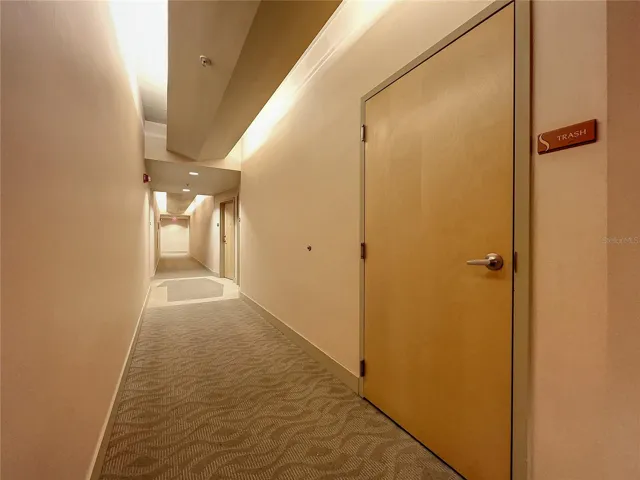 Trash shoot across the hallway.