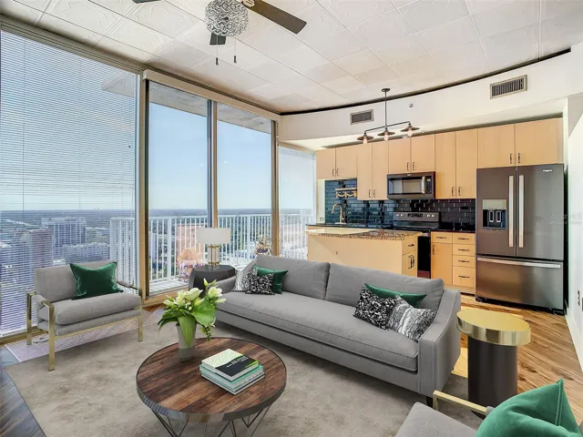 kitchen/living room virtually staged