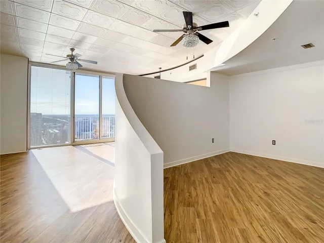 bedroom tucked behind the living room