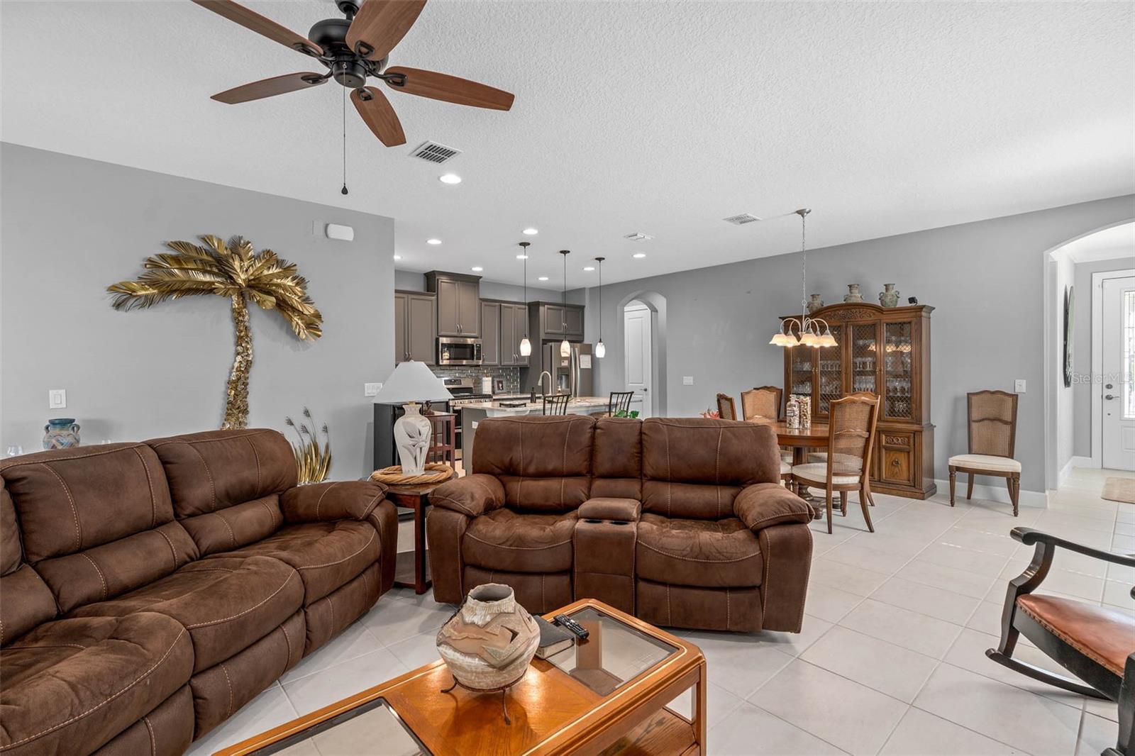 Family Room, Dining Room and Kitchen