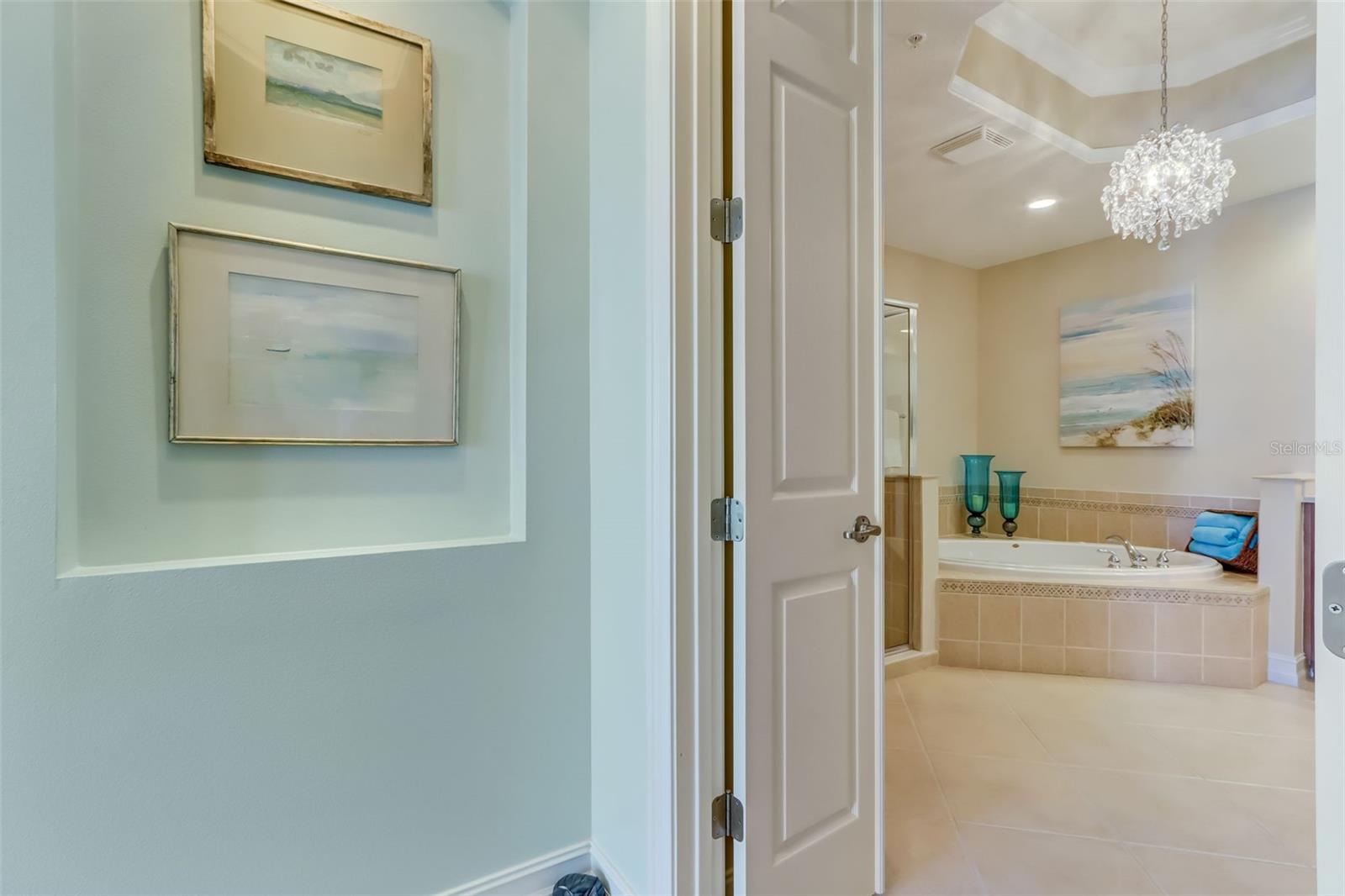 Master bath double doors