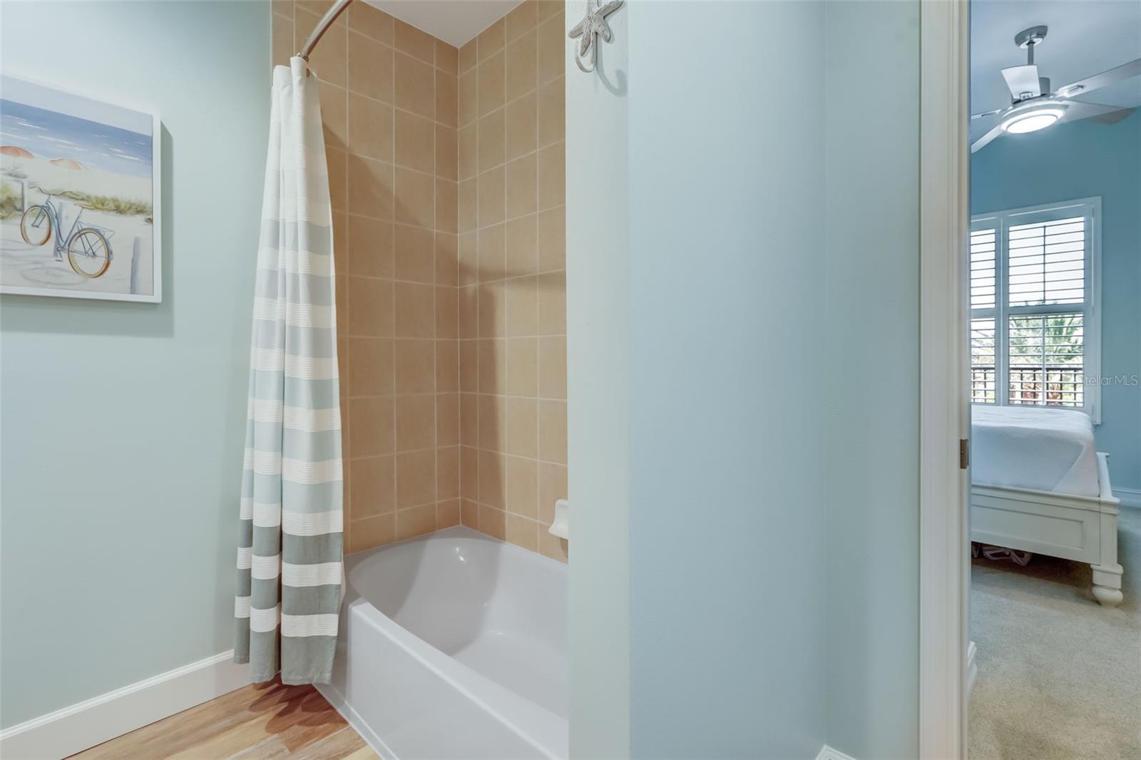 Main bath remodeled.access to bedroom 2