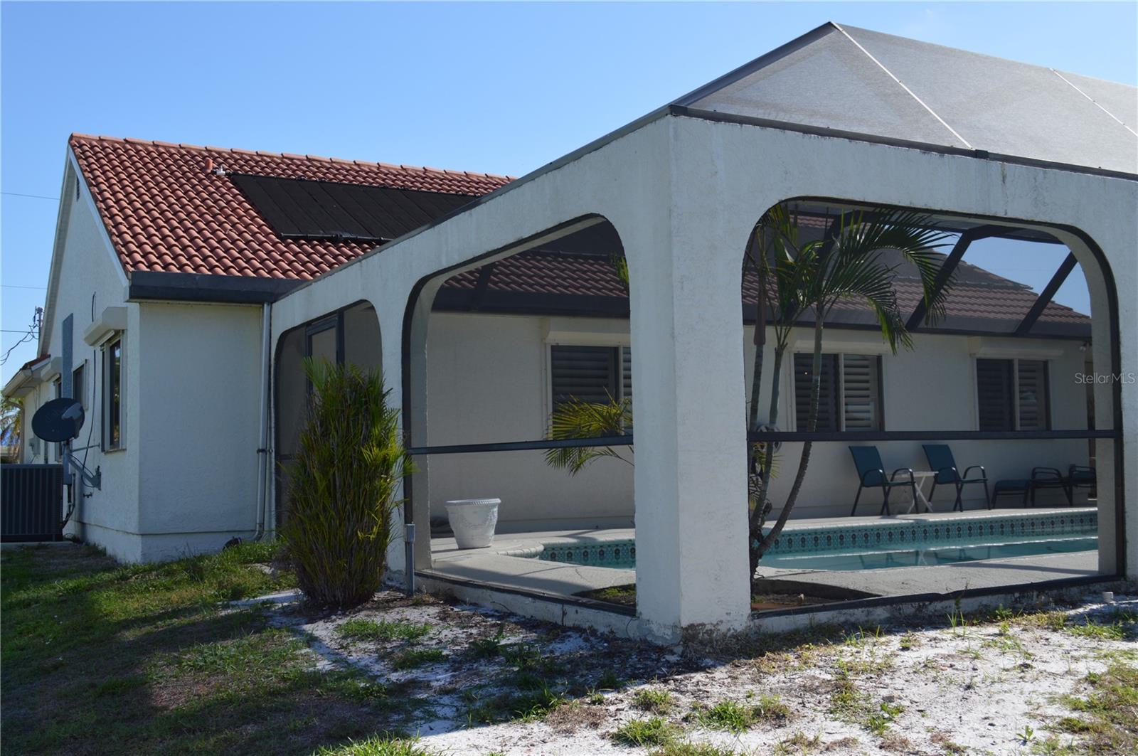 Solar Panels for heating pool on roof.