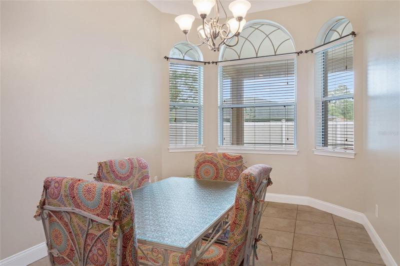 Breakfast nook overlooking amazing back yard