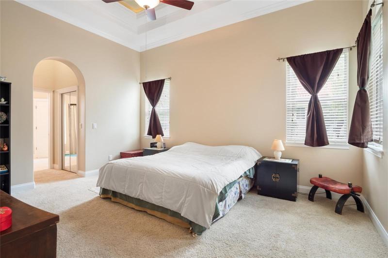 Master suite has arched doorways