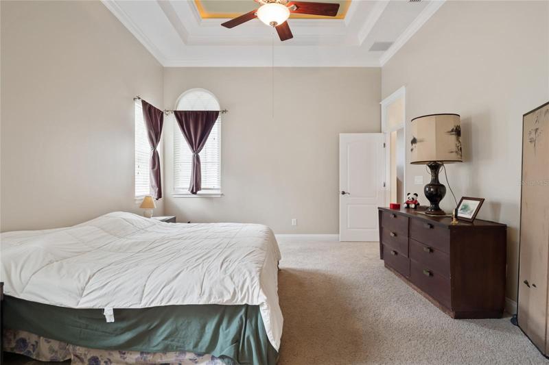 Tray ceiling has rope lighting