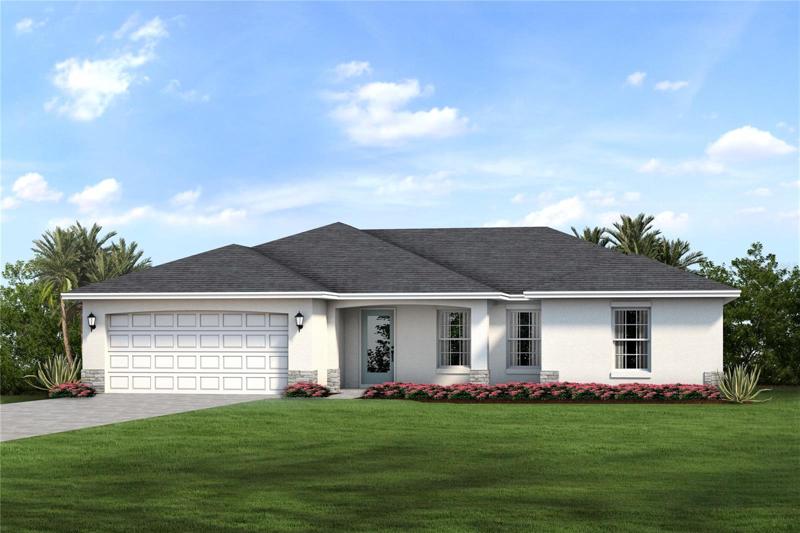 Pineland 2 Car Elevation Rendering