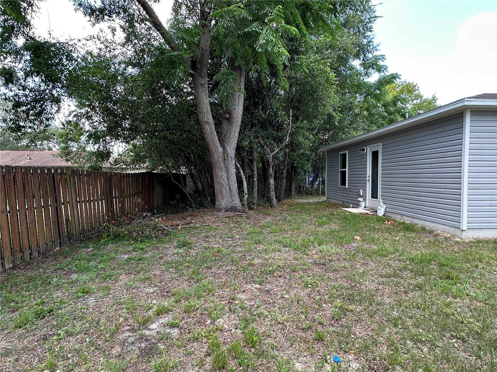 back yard area