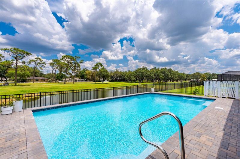 Saltwater pool is 15'x30'.