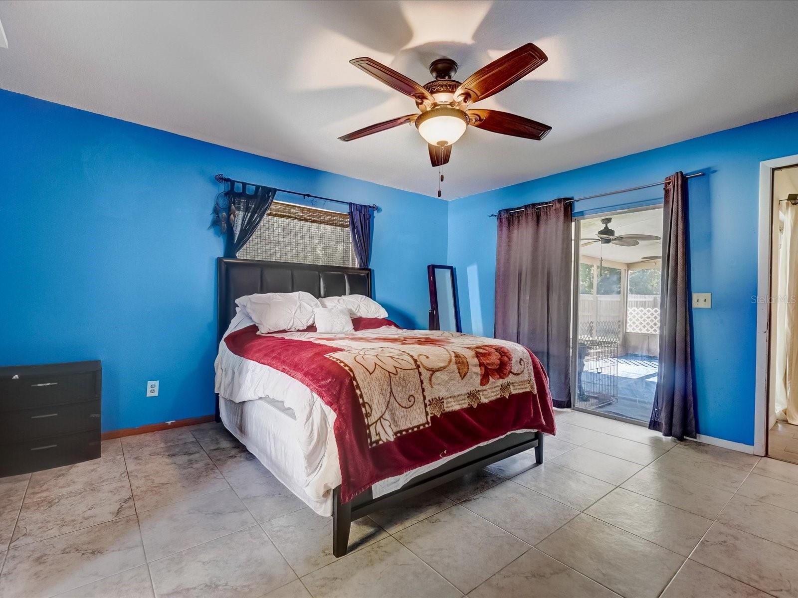 Master Bedroom w/ patio view