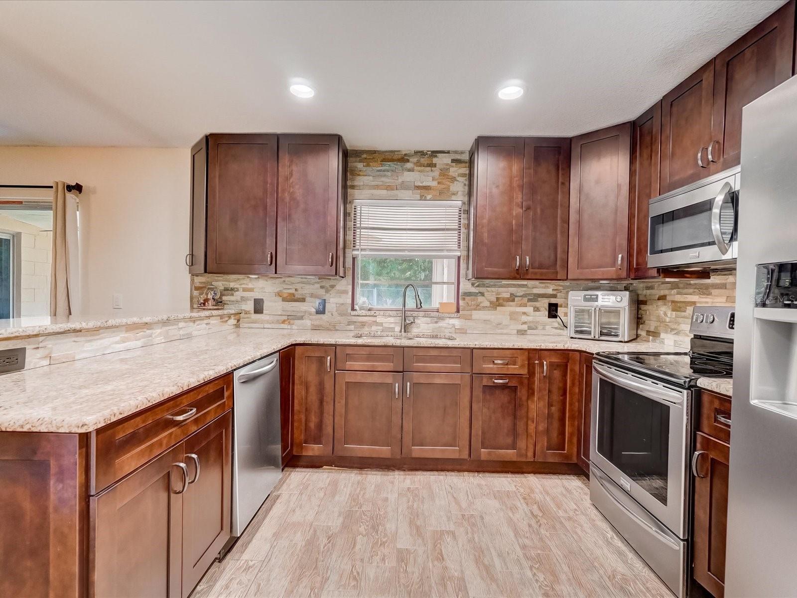 Kitchen w/Backyard view