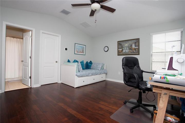 Loft area has hardwood flooring
