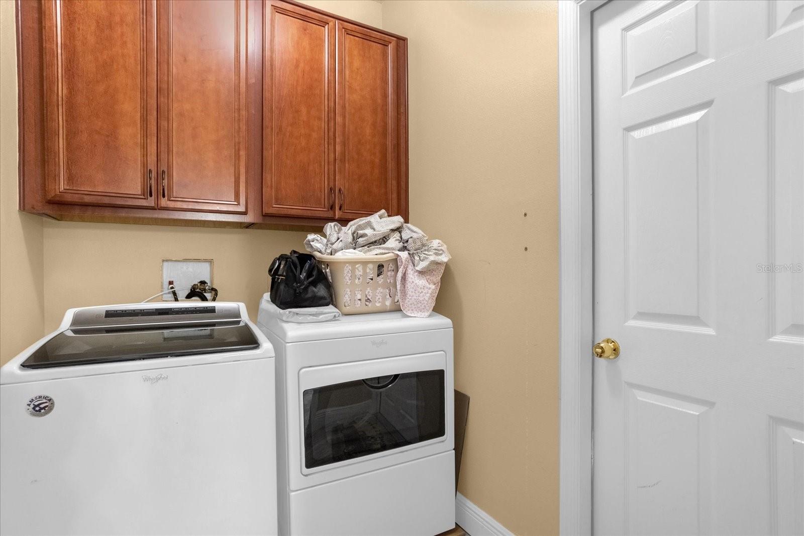Laundry room off Kitchen/ Eating areas and Garage