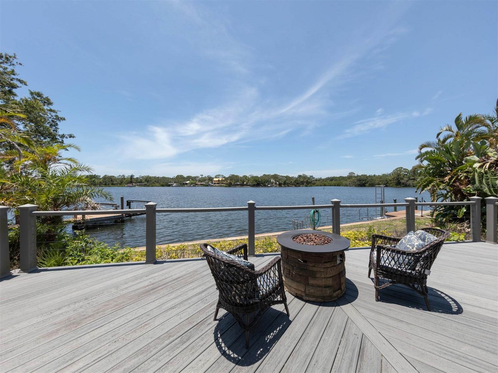 View across a wide spot on Dona Bay from the deck.