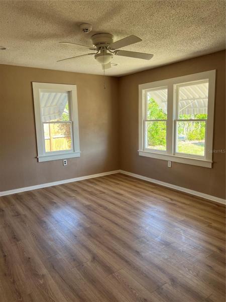 Living room has lots of natural light.