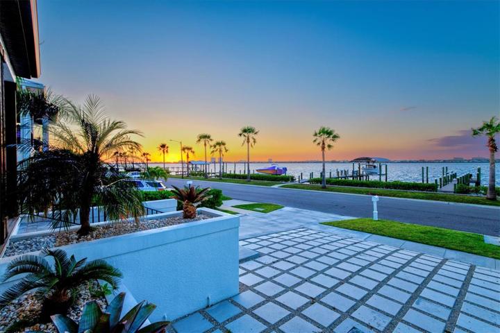 Sunset views from the front of the home.