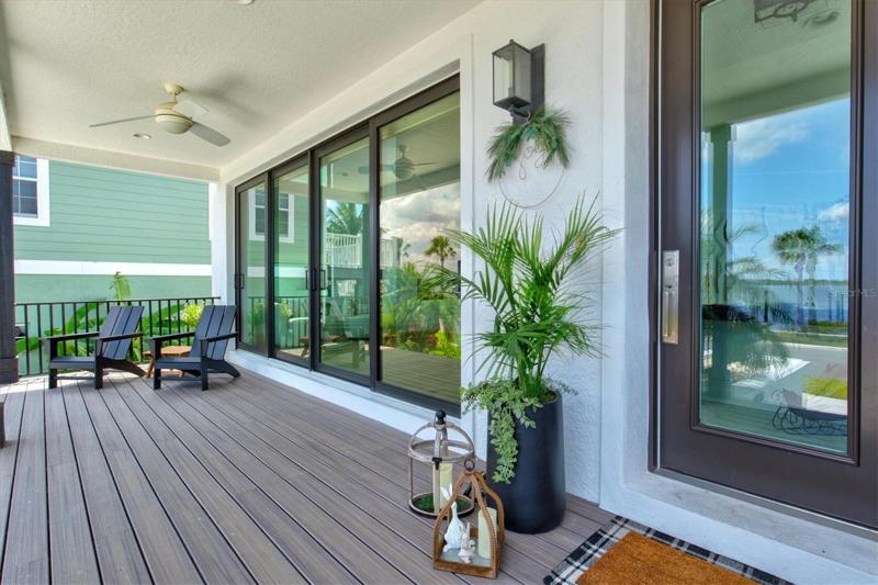 Front balcony with composite decking.