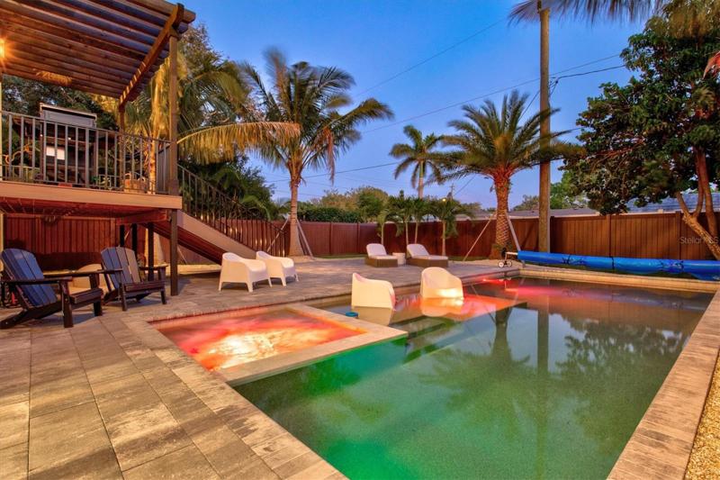 Twilight pool view.