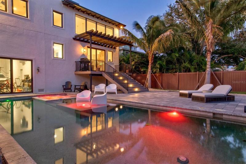 Twilight pool view.