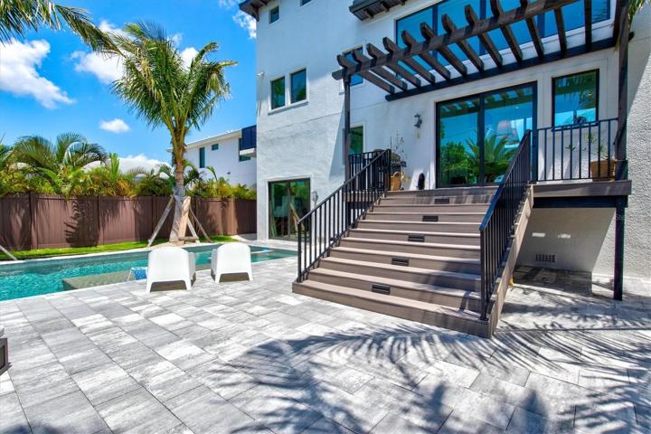 Large paver deck.