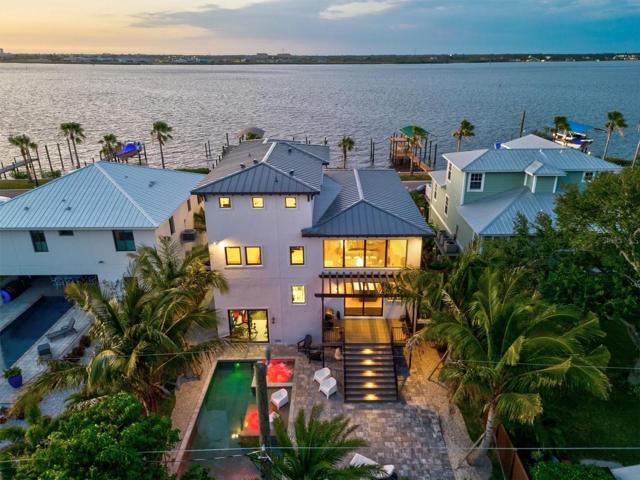 Twilight aerial of the home.