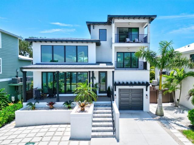 Front elevation, 2 car tandem garage.