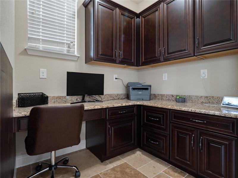 Built in Desk space outside of kitchen