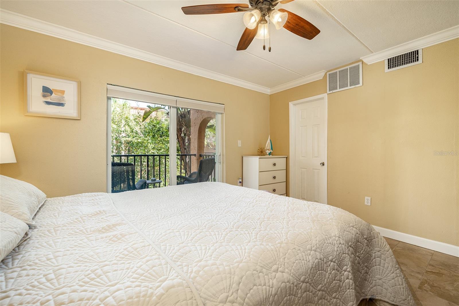 Enjoy the courtyard view from the bedroom