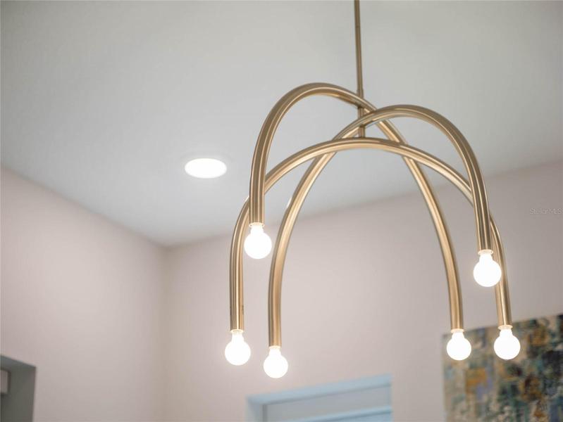 Gorgeous modern lighting is throughout.