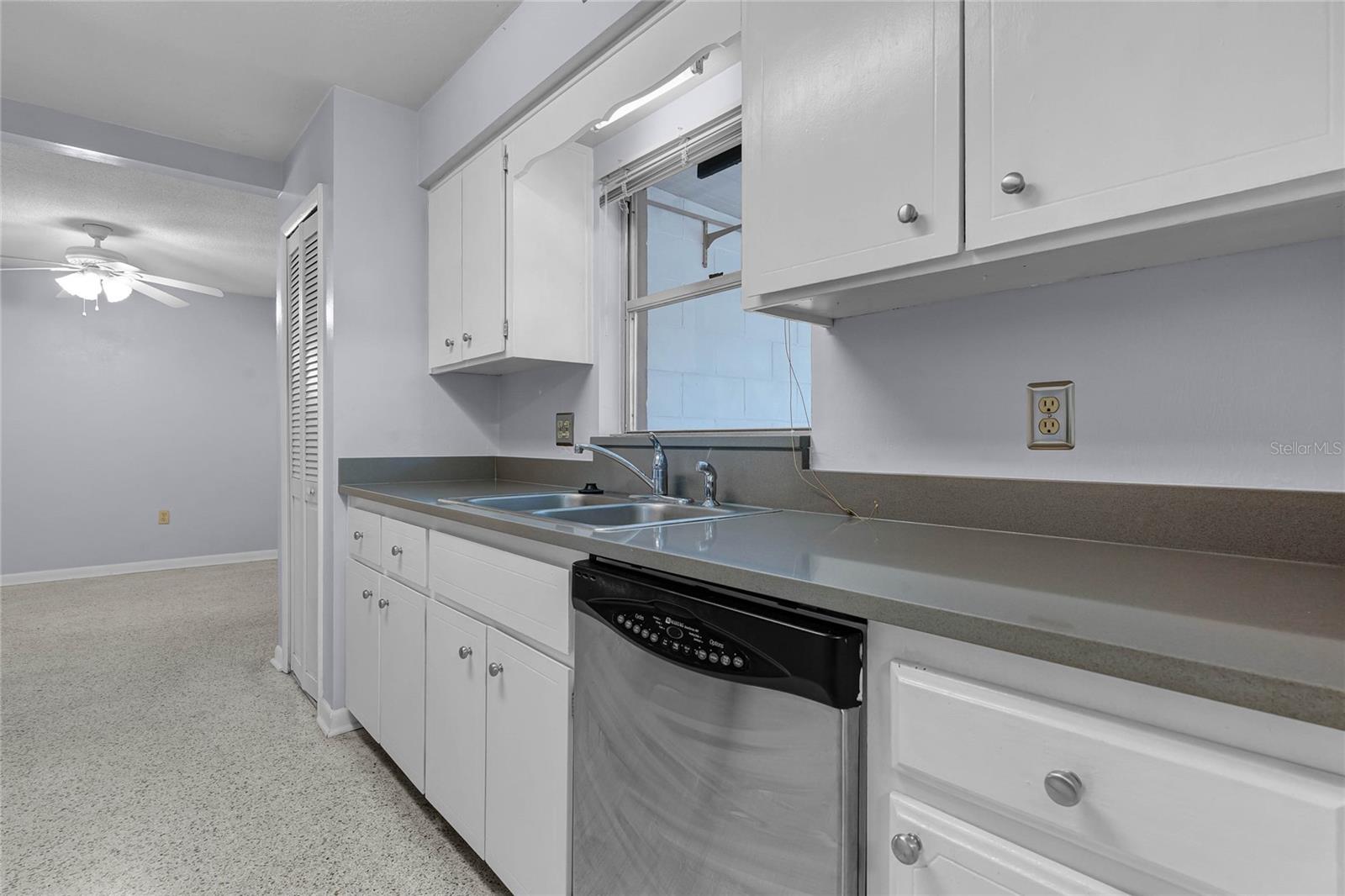 Beautiful Quartz counter tops in updated kitchen