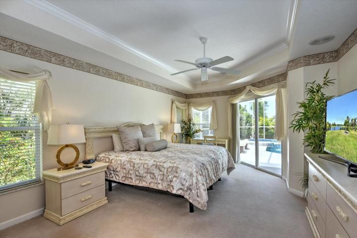 Master bedroom with tray ceiling