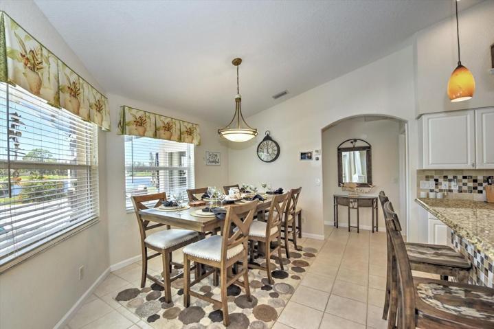 Dinette area with window over pool area