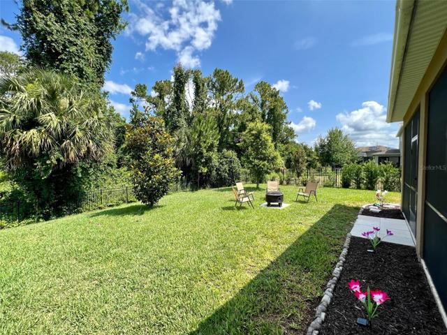 Large fenced backyard