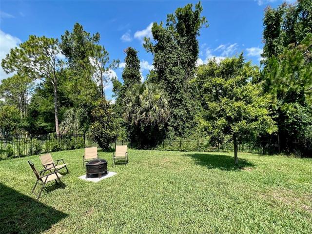 Oversized, fenced backyard
