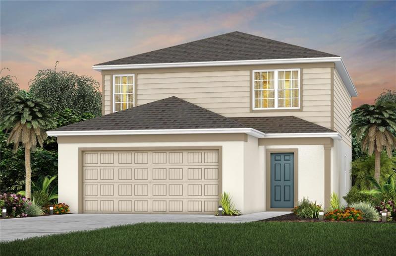 McNair Florida Mediterranean Exterior Design. Artistic rendering for this new construction home. Pictures are for illustrative purposes only. Elevations, colors and options may vary.