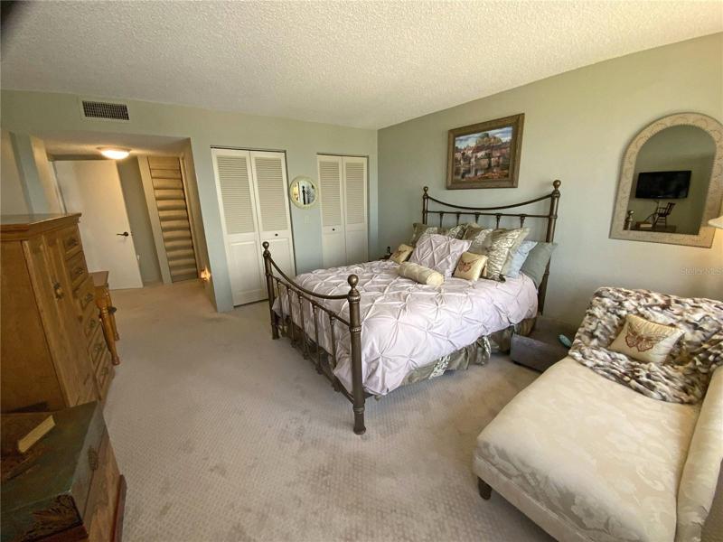 Owners bedroom view 1. Light and bright with double closets.